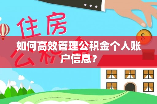 彭州如何高效管理公积金个人账户信息？